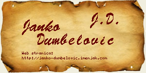 Janko Dumbelović vizit kartica